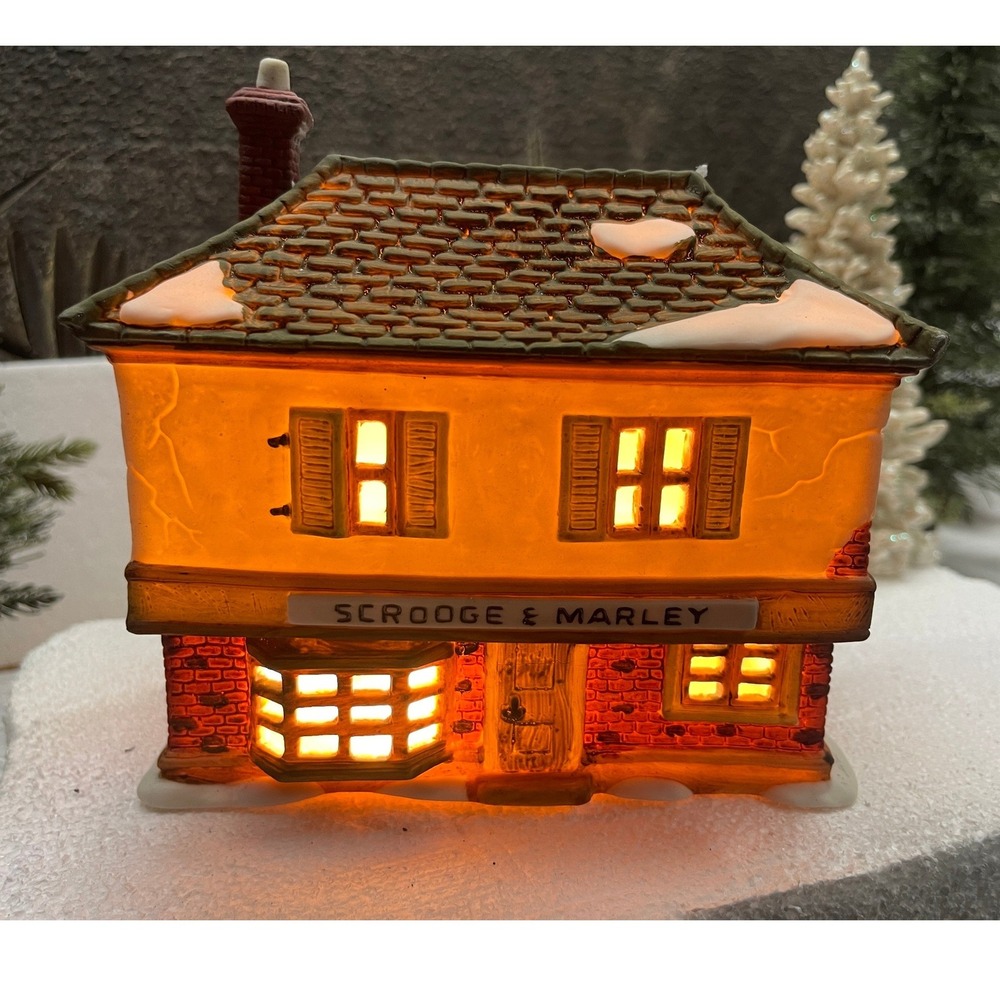 Dept 56 SCROOGE AND MARLEY Counting House Dickens Village Series 1986 5587-5